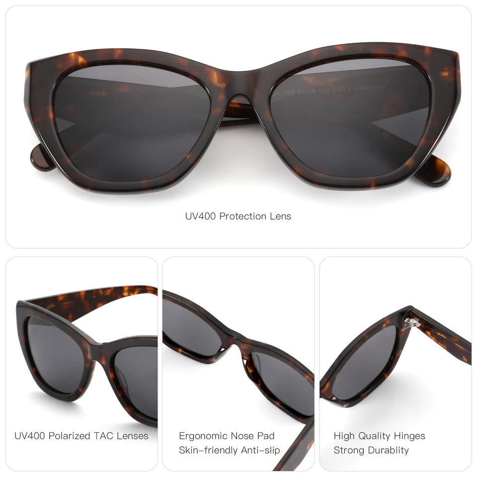 ZENOTTIC Butterfly Polarized Sunglasses Women Handmade Acetate Shade UV400 Protection Square Sun Glasses for Shopping Gift