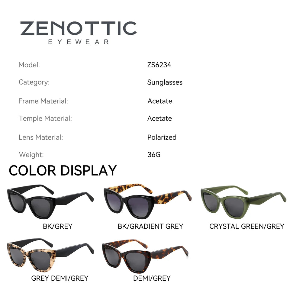ZENOTTIC Butterfly Polarized Sunglasses Women Handmade Acetate Shade UV400 Protection Square Sun Glasses for Shopping Gift