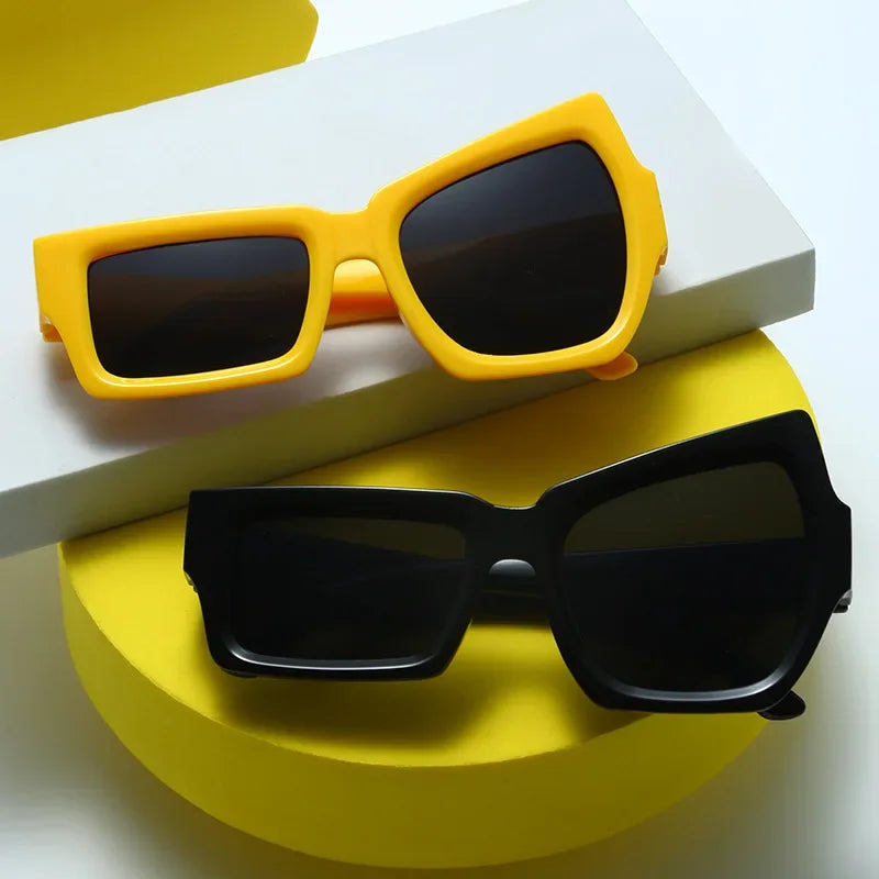Eyebrow Sunglasses Women Men polygon Vintage Brand Designer Square Sun Glasses For Women Shades Female Eyewear Unisex Glasses