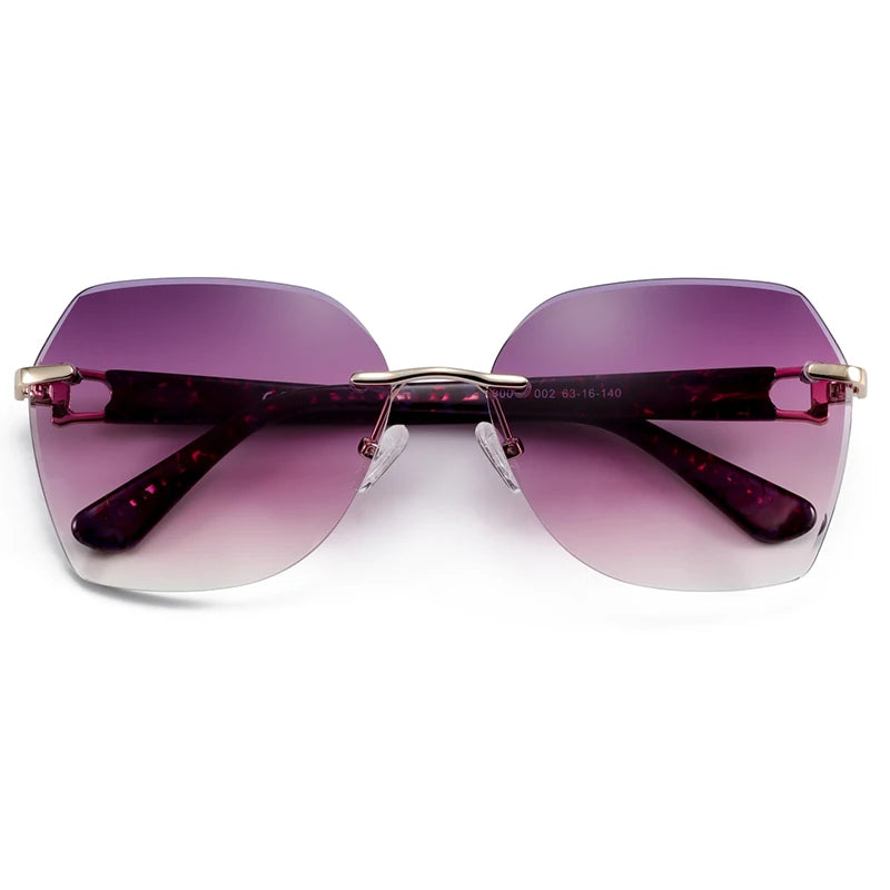 ZENOTTIC Oversizd Rimless Sunglasses Women Gradient Metal Butterfly UV400 Sun Glasses Anti-Reflective Shades Female