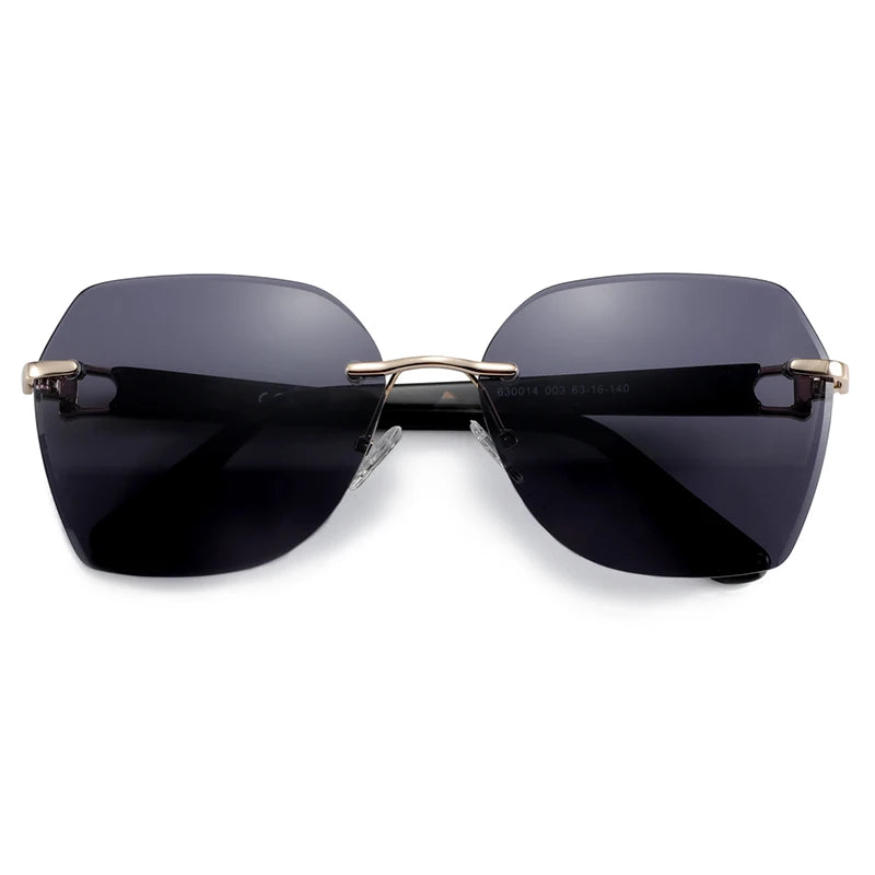 ZENOTTIC Oversizd Rimless Sunglasses Women Gradient Metal Butterfly UV400 Sun Glasses Anti-Reflective Shades Female