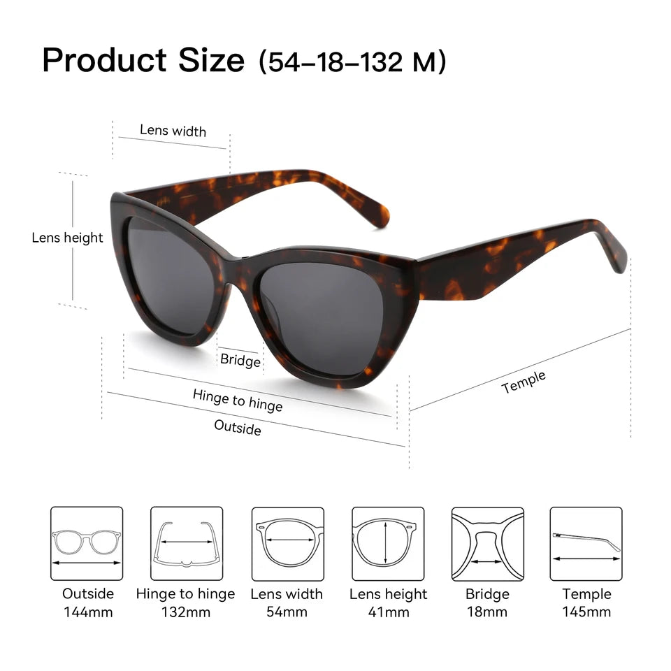 ZENOTTIC Butterfly Polarized Sunglasses Women Handmade Acetate Shade UV400 Protection Square Sun Glasses for Shopping Gift
