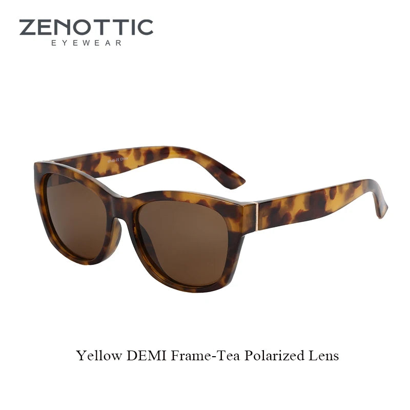 ZENOTTIC Cat Eye Sunglasses Women Polarized - Vintage Square Shades UV Protection Retro Oversized Sun Glasses for Driving