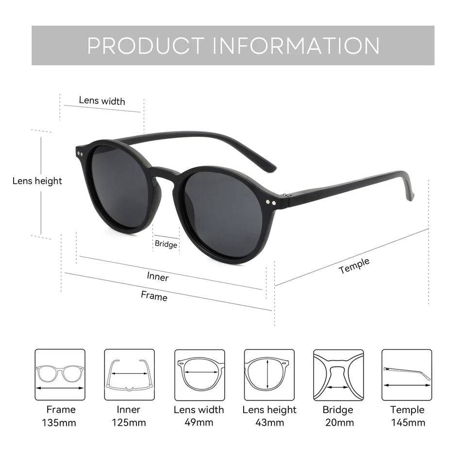 ZENOTTIC Vintage Polarized Sunglasses Men Classical Retro Brand Designer Round Outdoor Driving UV400 Shades Sun Glasses Woman