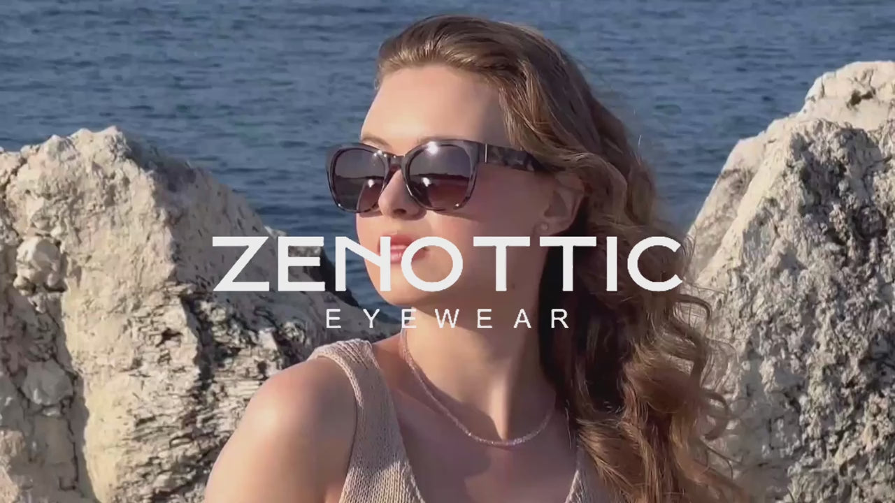 ZENOTTIC Fashion Original Thick Butterfly Frame Polarized Sunglasses for Women Chunky Uv400 Protection Shade Cat Eye Sun Glasses